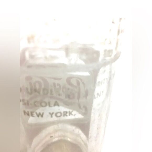 Pair of Vintage 12 oz and 8 oz 1950s SPARKLING PEPSI COLA Glass Bottles NY IN - Picture 3 of 4